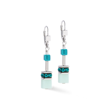 Charger l'image dans la galerie, BOUCLES D'OREILLES Dame GeoCUBE® Iconic Precious argent-vert COEUR DE LION 4010/20-0548