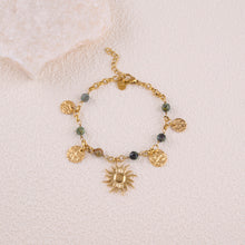 Charger l'image dans la galerie, Bracelet Dame ACIER Rosaline pampilles rondes martelées, pierres naturelles