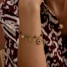 Charger l'image dans la galerie, Bracelet Dame ACIER Rosaline pampilles rondes martelées, pierres naturelles