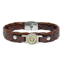 Charger l'image dans la galerie, BRACELET Homme acier et cuir tressé plat BANG BANG N.21 SB021-BM-20
