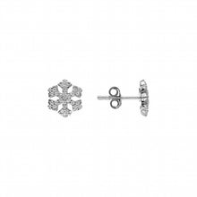 Charger l&#39;image dans la galerie, BOUCLES D OREILLES Femme ARGENT OXYDES BLANCS
