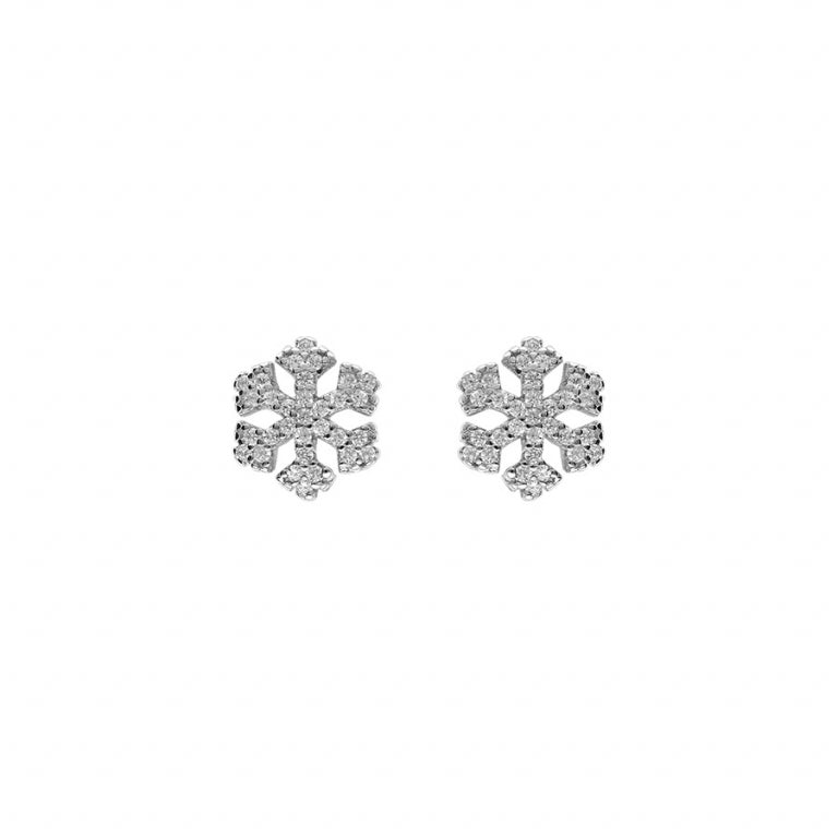 BOUCLES D OREILLES Femme ARGENT OXYDES BLANCS