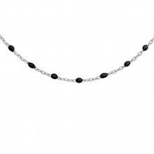 Charger l&#39;image dans la galerie, COLLIER Femme ARGENT RESINE NOIRE
