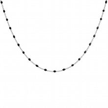 Charger l&#39;image dans la galerie, COLLIER Femme ARGENT RESINE NOIRE
