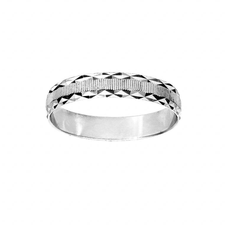 ALLIANCE ARGENT RHODIÉ 4MM DIAMANTEE A062684