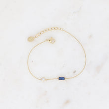 Charger l&#39;image dans la galerie, BRACELET Dame cristal rectangulaire et oxyde de zirconium  BLEU BOHM
