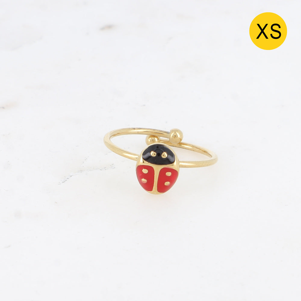 BAGUE Enfant COCCINELLEacier doré  BOHM