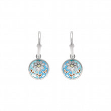 Charger l&#39;image dans la galerie, BOUCLES D&#39;OREILLES Femme ACIER STELLA MIA RONDE RÉSINE ET NACRE FLEUR
