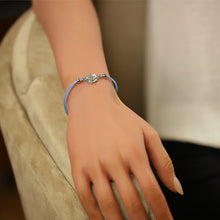 Charger l&#39;image dans la galerie, BRACELET Femme ACIER ET CORDON STELLA MIA RESINE BLEU

