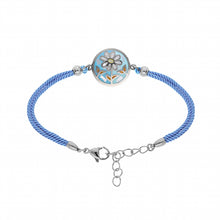 Charger l&#39;image dans la galerie, BRACELET Femme ACIER ET CORDON STELLA MIA RESINE BLEU
