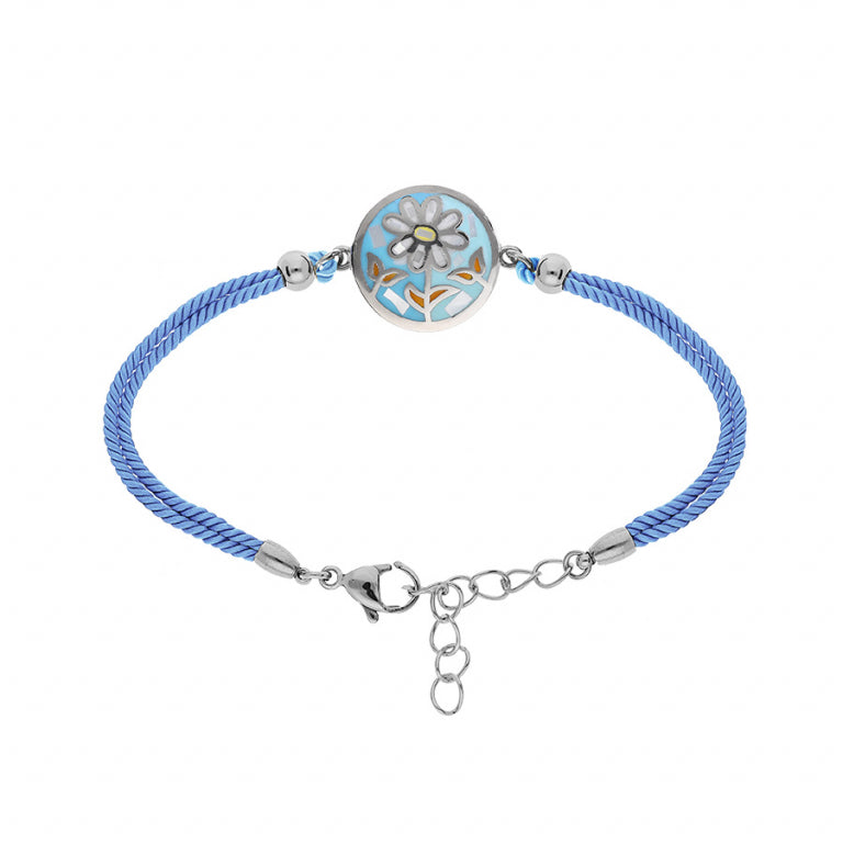 BRACELET Femme ACIER ET CORDON STELLA MIA RESINE BLEU