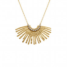 Charger l&#39;image dans la galerie, COLLIER Dame Eventail ACIER DORE
