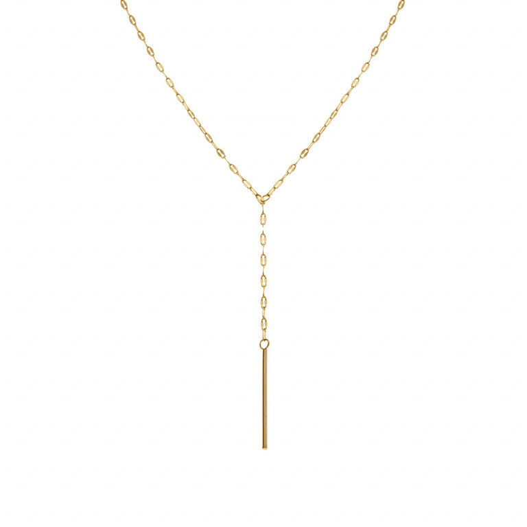 COLLIER Femme ACIER DORÉ FORME CRAVATE