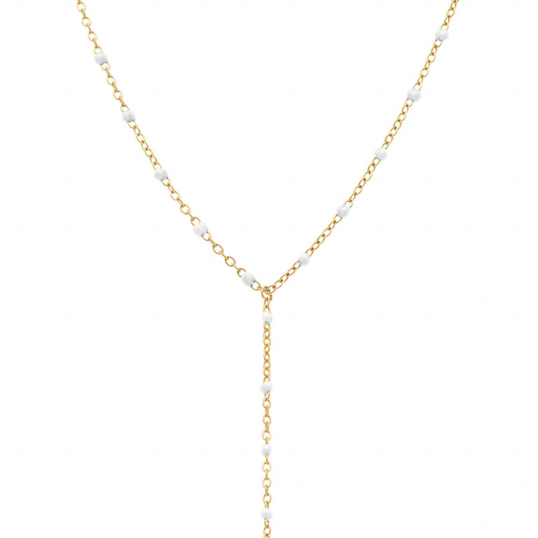 COLLIER Femme EN Y ACIER ET RESINE