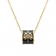 Charger l&#39;image dans la galerie, COLLIER Dame CYLINDRE NOIR arbre de vie STELLA MIA
