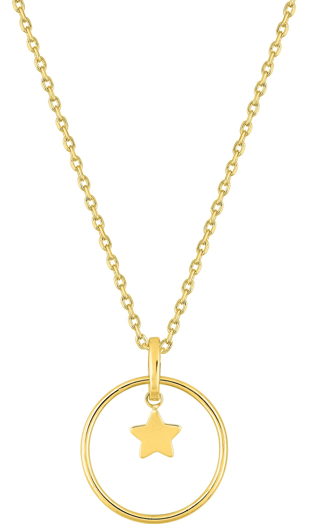 COLLIER Femme PLAQUE OR ETOILE DANS CERCLE