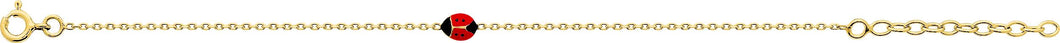 BRACELET ENfant Coccinelle PLAQUE OR