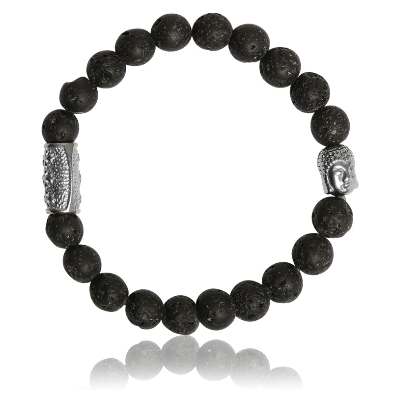 BRACELET Mixte PIERRE DE LAVE ET BOUDDHA LAUREN STEVEN LSB08/032