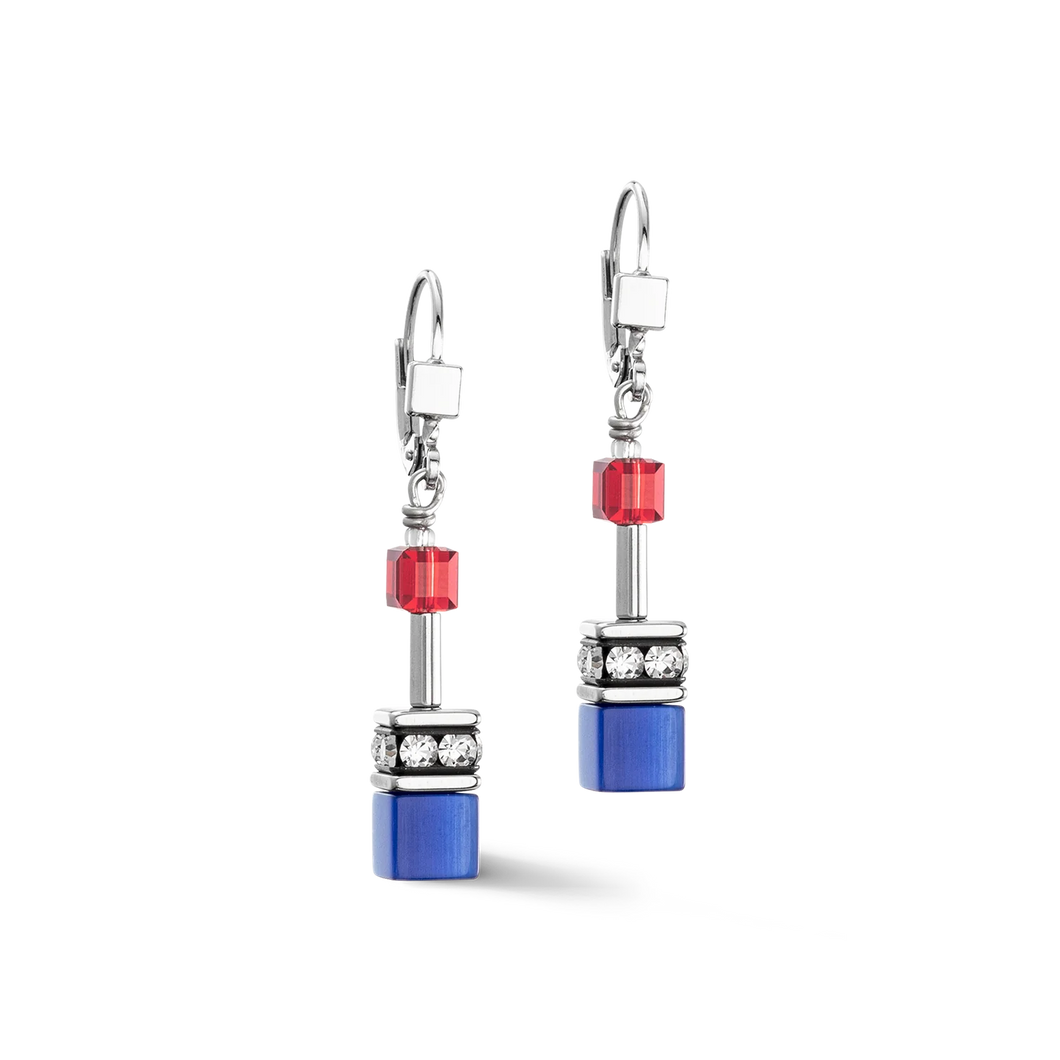 BOUCLES D'OREILLES DameGeoCUBE® Iconic argent-royal   2838/20-0330 COEUR DE LION