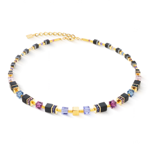 Charger l&#39;image dans la galerie, collier Femme ACIER COEUR DE LION  GeoCUBE® Precious Classic Blue Moon or 3043/10-1308
