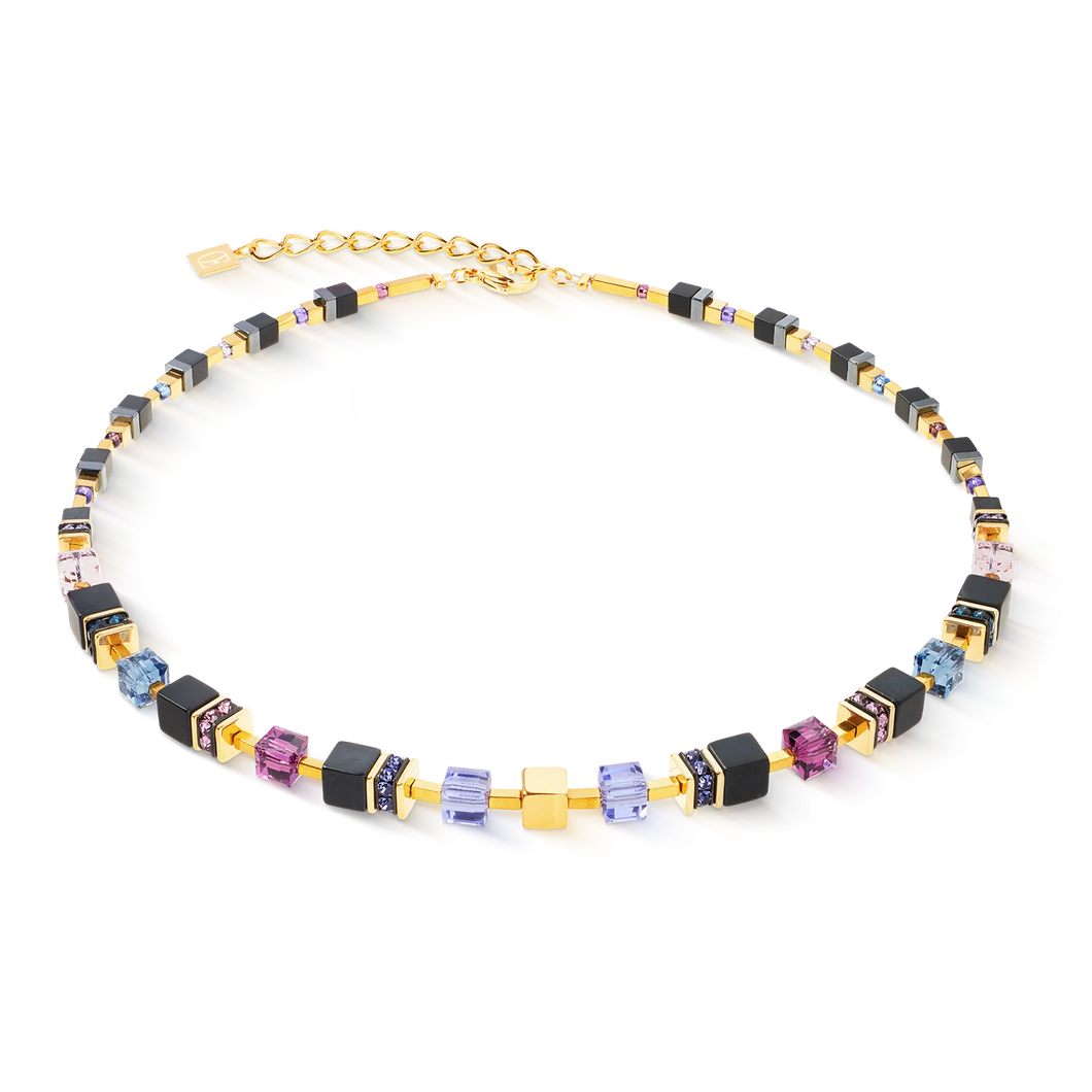 collier Femme ACIER COEUR DE LION  GeoCUBE® Precious Classic Blue Moon or 3043/10-1308