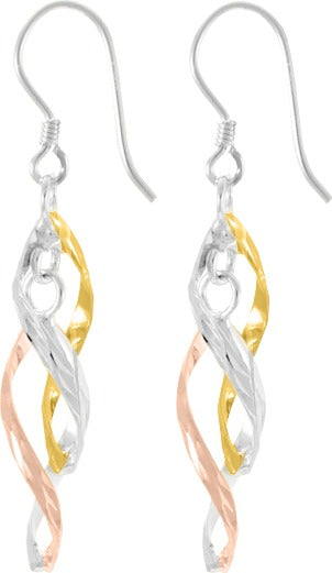 BOUCLES D OREILLES Femme ARGENT TRICOLORE 335316