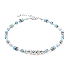 Charger l&#39;image dans la galerie, COLLIER Dame GeoCUBE® Fusion Spheres bleu glacier 4082/10-0720 COEUR DE LION
