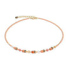 Charger l&#39;image dans la galerie, collier Femme ACIER COEUR DE LION Mini Cubes orange 4565/10-0200
