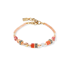 Charger l&#39;image dans la galerie, BRACELET Dame acier doré et mini-cubes orangesCOEUR DE LION 4565/30-0200
