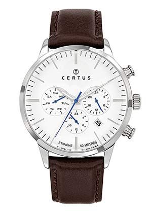 MONTRE Homme cuir noir 611137 CERTUS