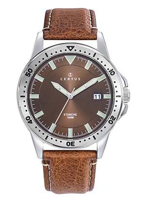 MONTRE Homme cuir noir 611310 CERTUS