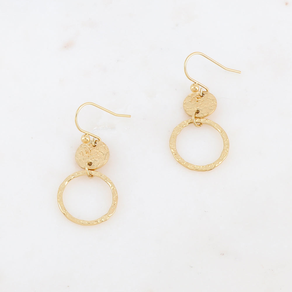 BOUCLES D'OREILLES Dame crochet et pièce ronde