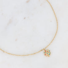 Charger l&#39;image dans la galerie, Collier Femme Tracy acier trèfle serti d&#39;oxydes multicolores BOHM
