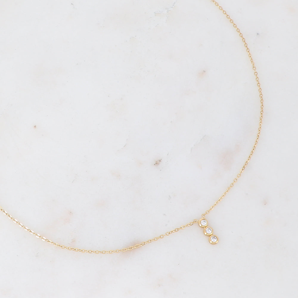 Collier Femme Mizano acier 3 oxydes de zirconium BOHM