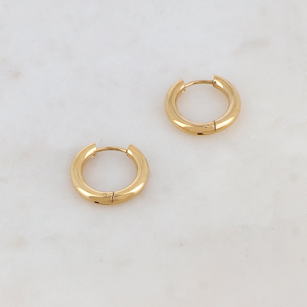 BOUCLES D'OREILLES Dame Créole ACIER DORE