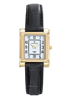 MONTRE CERTUS FEMME Rectangle DORE CUIR  646619