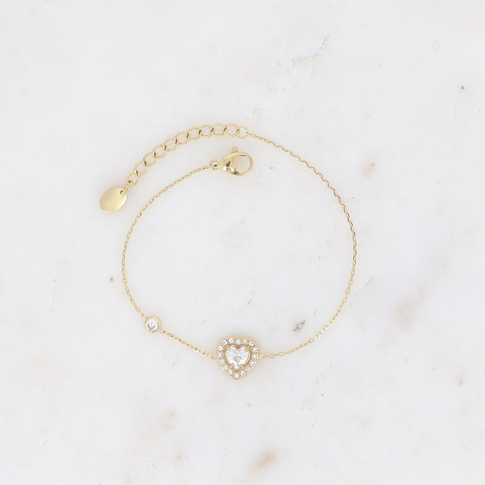 BRACELET Dame cristal COEUR et oxydes de zirconium BOHM