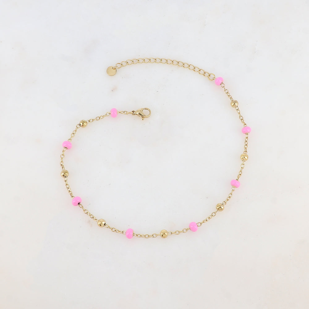 CHAINE DE CHEVILLE  avec boules émaillées