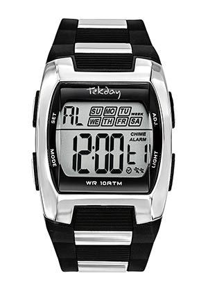 MONTRE Homme noire/argentée digitale TEKDAY 656237