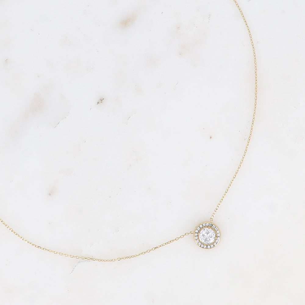 COLLIER Dame pendentif cristal rond BOHM