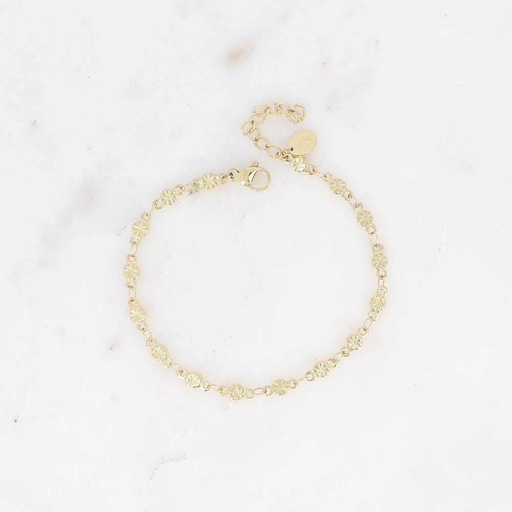 BRACELET Dame acier doré maille ronde + étoile BOHM