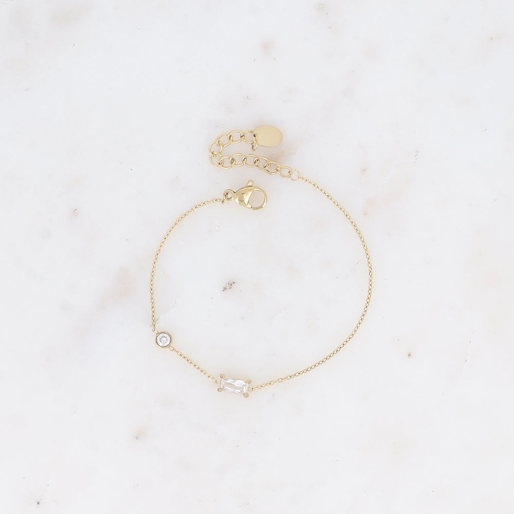 BRACELET Dame cristal rectangulaire et oxyde de zirconium  BOHM