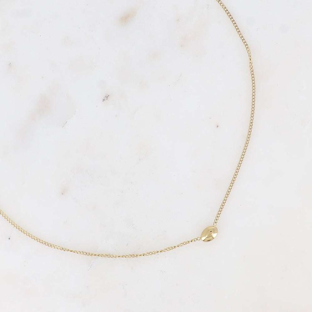 COLLIER Dame PETIT PENDENTIF OVAL LISSE BOHM