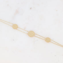 Charger l&#39;image dans la galerie, BRACELET Dame double rang ronds martelés acier doré
