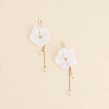 Charger l&#39;image dans la galerie, Créoles Femme  acier  BOHM fleur nacré
