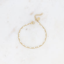 Charger l&#39;image dans la galerie, BRACELET Dame2 rangs - maille acier doré PIERRE NATURELLE BOHM

