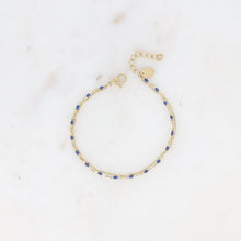 Charger l&#39;image dans la galerie, BRACELET Dame2 rangs - maille acier doré PIERRE NATURELLE BOHM
