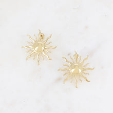 Charger l&#39;image dans la galerie, BOUCLES D&#39;OREILLES Dame puces forme soleil BOHM
