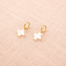 Charger l&#39;image dans la galerie, BOUCLES D&#39;OREILLES Dame créoles trèfle nacré BOHM
