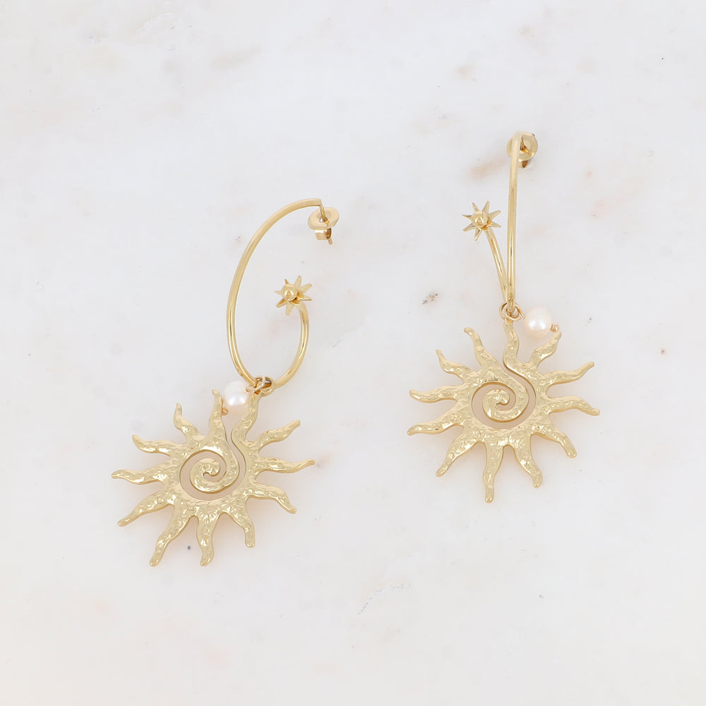 BOUCLES D OREILLES Femme SOLEIL ACIER IKITA